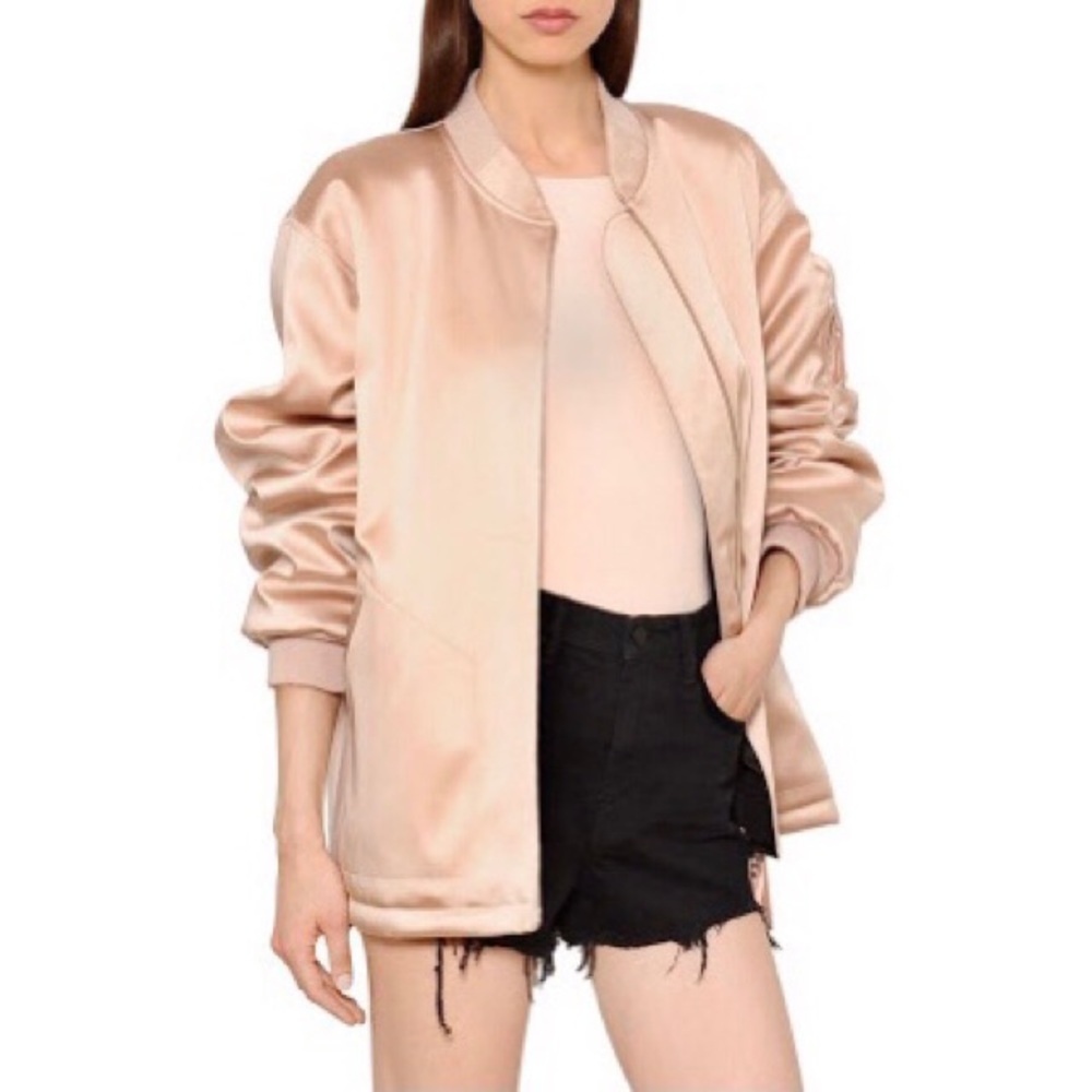 Alexander Wang Oversized Satin Bomber Jacket